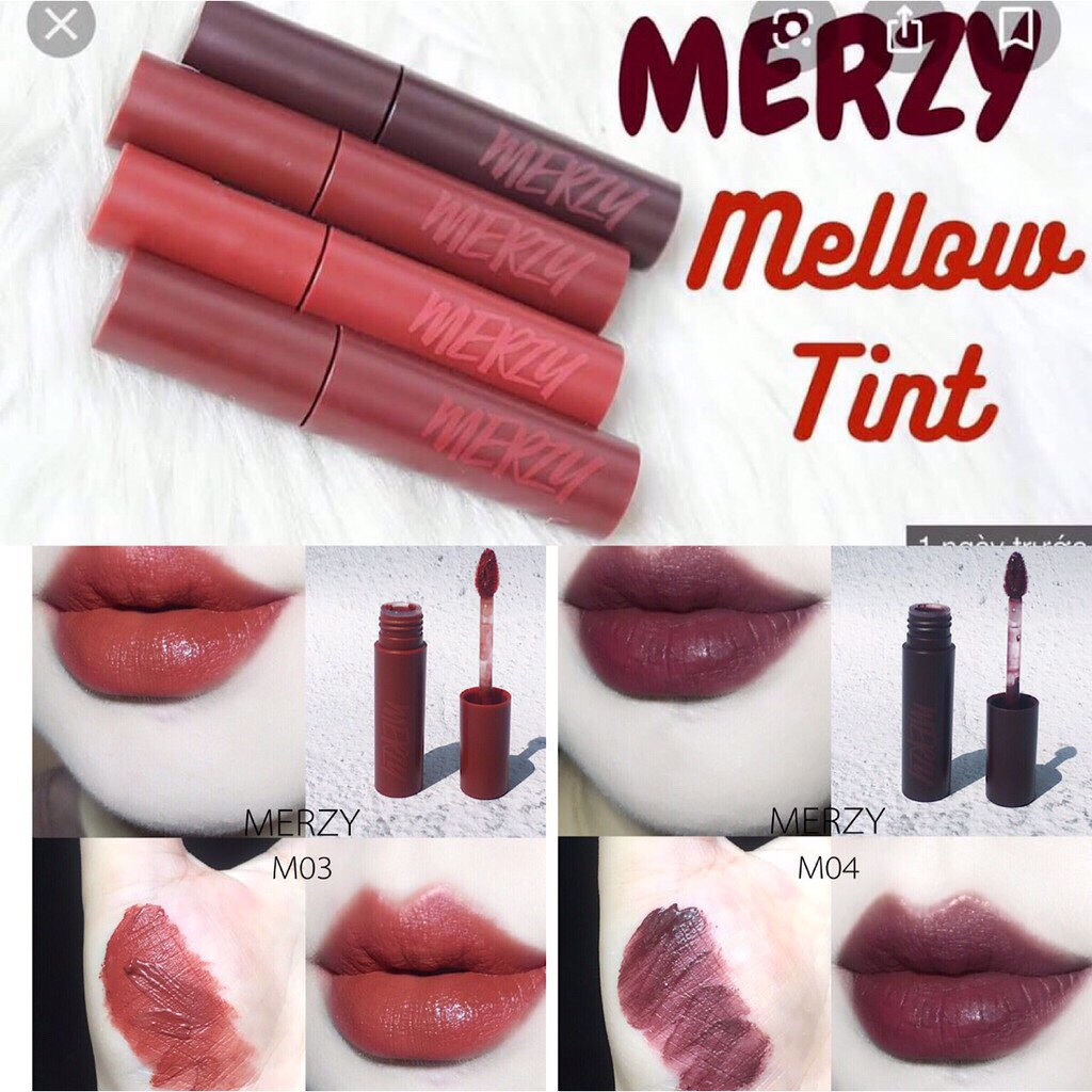 [HOT NEW] [MÀU MỚI M9-M14]Son Kem Lì, Siêu Mịn Merzy Bite The Beat Mellow Tint